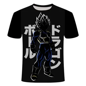 Anime Must Ja Valge Meeste Lühikeste varrukatega T-särk Mood Trendikas Brändi Riided Suvel ümber Kaela 3dt Särk
