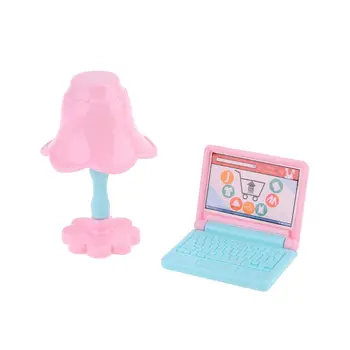 Loominguline Nukumaja Mini Kaasaegse Süle Arvuti, Laua Lamp, Mööbel Lastele Teeselda, Toy Dolls Accessoy Nukud sülearvuti