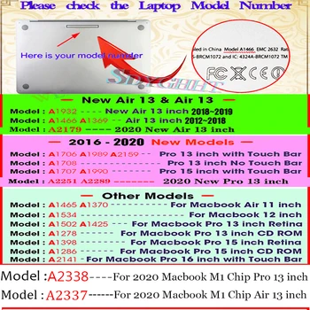 For Macbook Air 13 A2337 A2179 2020 A2338 M1 Kiip Pro 13 12 11 15 A2251 Uus Touch Baar Mac book Pro 15 Juhul 2021 Sülearvuti Kott