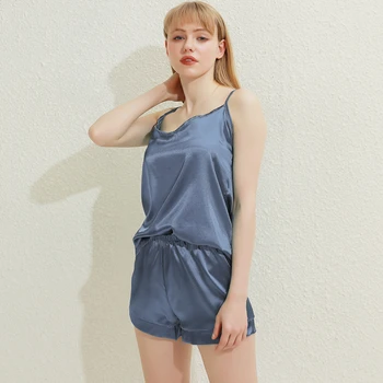 Naiste Pajama Komplekti Tüdruk Pyjama Sleepwear Nightwear Laides Homewear Tahke Mugav Pehme Camis + lühikesed Püksid 2tk