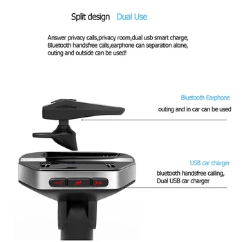 Auto Fm Saatja, Bluetooth Koos Kõrvaklappide Auto Mp3 Mängija Modulaator Adapter Aku Pinge Käed-vaba Dual USB autolaadija