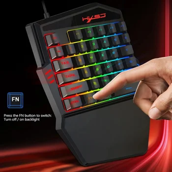 Ühe Käega Mechanical Gaming Keyboard 35 Võtmed Gaming Klaviatuuri Lahe Valgust RGB Backlight Game Controller For PC Jaoks PS4 Xbox