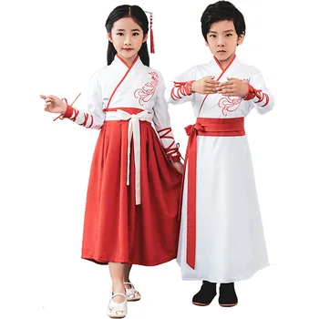 Hiina Traditsiooniline Tang Dünastia Hanfu Tüdruk Lepinguosalise Kleit Lapsed Vormirõivad, Laste Täitmise Staadiumis Riiete Komplekt Poiss Tantsu Kostüümid