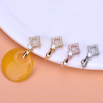 S925 sterling silver clip lukk Erinevad stiilid saadaval Geomeetriline luku ripats crystal Jade pin-luku ehted diy accessori