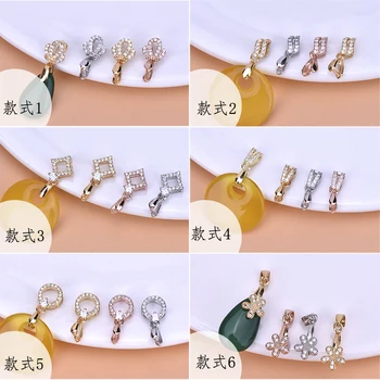 S925 sterling silver clip lukk Erinevad stiilid saadaval Geomeetriline luku ripats crystal Jade pin-luku ehted diy accessori