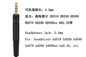 Sest Sennheiser HD598 HD518 HD558 HD569 HD579 HD598se HD2.30 4.4 mm 2,5 mm Kaabli monokristall-Vask Kõrvaklappide Uuendada Kaabel