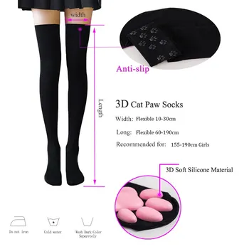 1Pair Uus Kass Käpa Sokid Naiste Tüdrukud Kawaii 3D Kassi Küünis Varba Beanies Armas Kingitus Lolita Käpa Padjad Cosplay Cartoon Reie Kõrge Parempidises