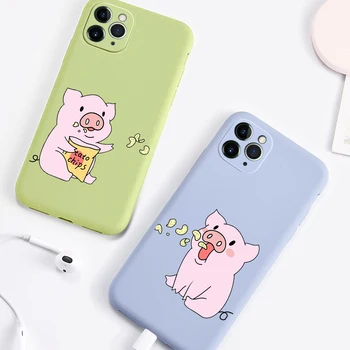 Cute Cartoon Loomade Siga Paar Telefon Case For iPhone 11 Pro Max X XS XR 7 8 6 6S pluss 12 mini SE 2020 Pehme Kommi Silikoonist Kate