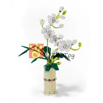 KES Taimede Vaas Kapseldatud Lilled Liblikas Orhidee Phalaenopsis ehitusplokid Telliskivi Tarvikud Mudel Lapsed DIY Haridus Mänguasjad