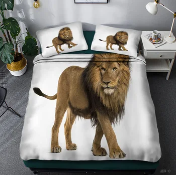 Kodus Voodipesu komplekt tekikott padjapüür määrata Looma-lõvi, tiiger Bedclothes Ühe Double Twin Kuninganna Täielik king Size