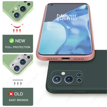 Eest OnePlus 9 Pro 8T 9R Originaal Vedela Silikooniga Pehme Telefoni Juhul Põrutuskindel Candy Värvi Sirge Serv tagakaas OnePlus 9