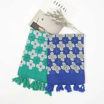 2021 Uus Mood Cotton Flower Print Tutt Sall Suurrätikud Pikk Pehme Lilleline Sallid Hijab Wrap