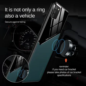 Samsung A02S Juhul Auto Magnet Omanik Nahast Texure Telefon Kate Samsung A 02S A12 A42 A32 A52 A72 5G Protective Case
