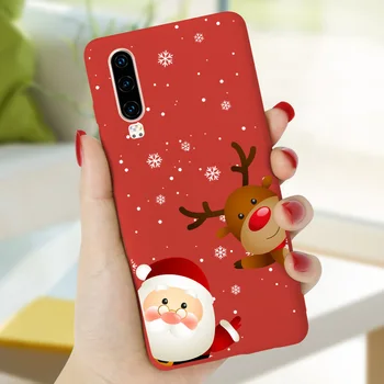 Punane Christmas Cartoon PUHUL Huawei P30 PRO P40 Lite E P20 P9 P10 P Smart 2018 2019 2020 2021 Z Plus P 30 P 40 Katta Matt TPÜ