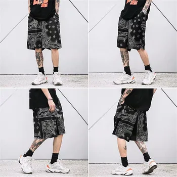Jaapani Streetwear Lühikesed Püksid Meeste Kašupähklid Mutter Trükitud Vintage Hip-Hop Harajuku Lühikesed Püksid Rula Sport Suvel Rannas Püksid