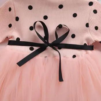 Beebi Kleidid Tüdrukute Dot Sünnipäeva Printsess Kleit Poole Pulm Laste Riideid Täis Varruka Sügisel Kleit Lapsed Tüdrukud 5 Aastat