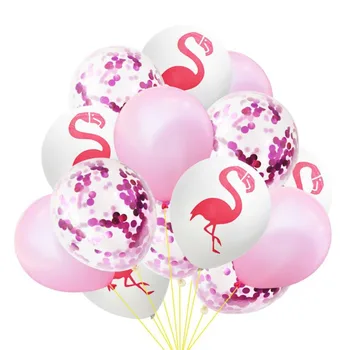 Taoup 15tk Flamingo Õhupallid Konfetit Õnnelik Havai Lateks Ring Loomade Kolbides Baloes Laste Poole Troopiliste Soosib