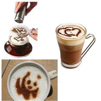 16pc Väljamõeldud Kohvi Trükkimine Mall Kööginõud Loominguline Kohvi Spray Mall Köök Vidinaid Köök Tööriistad Tarvikud