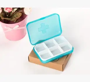 Pill Meditsiin Tablett pilleri karp Dispenser Korraldaja Juhul 6 võre laekaga pill box värvikas konteiner Ehted 1TK