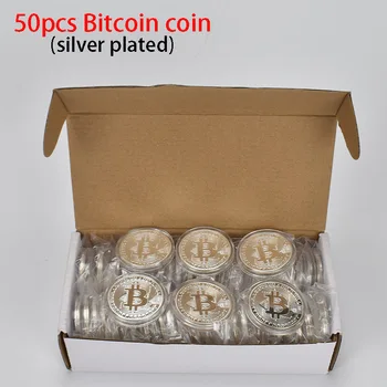 Kuum 50tk/Palju Bitcoin mündi BTC Natuke Metalli Mündi Suveniiri