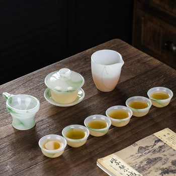 Jade Green Õiglane Cup Tint Maali Tassi Master Teacup 250ml Hiina Kung Fu Tee Set Teaware Tarvikud Kohvi Kruus Tea Maker Käsitöö