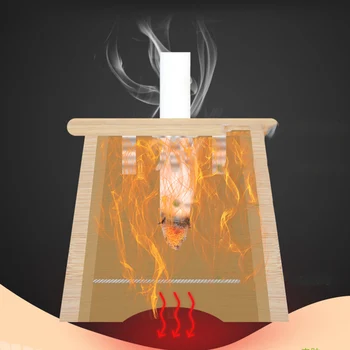 Hiina Mugwort Lehtede Põletamine Omanikule Ühe Augud Bambusest Puit Moxa Kast Akupunktuuri Punktid Moxibustion Massaaž