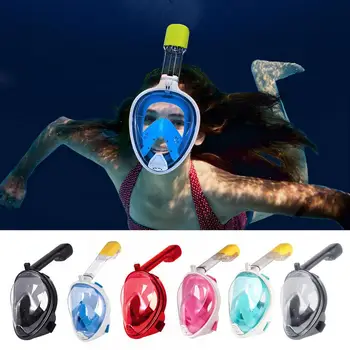 Kogu Nägu Scuba Snorkeling Näo Mask Ohutu Veekindel Veealuse Sukeldumine Kaitseprillid Respiraator Snorkeling Set Hingamisteede Maskid