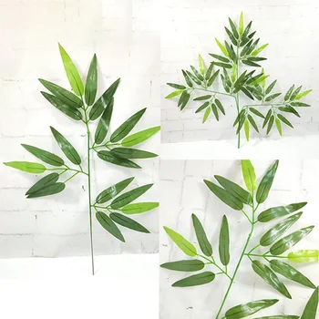 Kunstlik Green Bamboo Lehed Võltsitud Rohelised Taimed, Lehed Home Hotel Kontori Kaunistamiseks