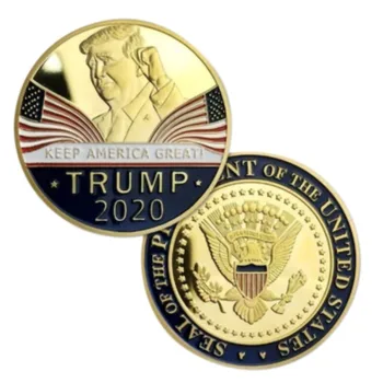 2020 Hõbetatud Kullatud Trump Mälestusmünte Tempel Bitcoin Kogumise Kullatud Mänguasi Decor Home Decor