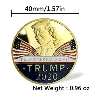 2020 Hõbetatud Kullatud Trump Mälestusmünte Tempel Bitcoin Kogumise Kullatud Mänguasi Decor Home Decor