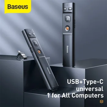 Baseus Traadita Slaid Saatejuht Laser Pointer USB Type C Puldi Infrapuna Saatejuht Pen Projektor PPT-Powerpoint