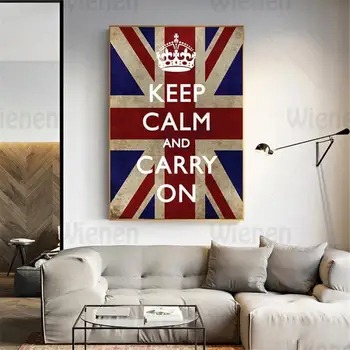 Ameerika Inglismaa Stiilis plakat Seina Art Rahulikuks ja jätkata Elu Quote Lõuendile Maali Home Decor Kohvik Decor Plakatid ja Pildid