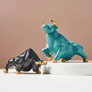 Kaasaegne Viimistlus Bull Miniatuuri Simulatsiooni Lahe Dekoratiivsed Kaunistused Kujukeste Elutuba Teenetemärgi Tarvikud Kodu Decor