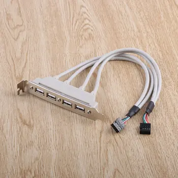 Emaplaadi 4-USB2 Pordid.0 Hub Koos 9-Pin Header Tagumine Paneel Laiendamine Bracket Host Adapter Kaabel USB Hub