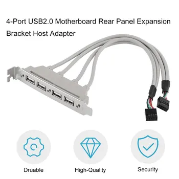 Emaplaadi 4-USB2 Pordid.0 Hub Koos 9-Pin Header Tagumine Paneel Laiendamine Bracket Host Adapter Kaabel USB Hub