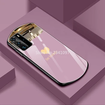 Luksus Armas Ovaalne Südame-kujuline Karastatud Klaasist Telefoni puhul Huawei P30 P40 Mate 30 40 Nova Pro 7 8 Peegel Silikoon Kate Funda