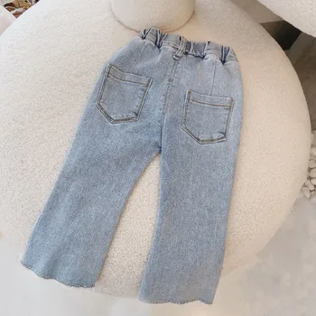 Väikelapse laste Tüdrukute riided baby pearl vibu teksad, püksid 2021 beebi korea stiilis kids tüdrukute riided, vabaaja püksid õhukesed teksad