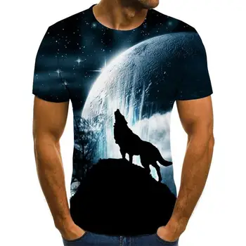2020. aasta Uus Suvine T-särk Meestele, Streetwear ümber Kaela Lühikesed Varrukad Tees Tops Naljakas Loomade Meeste Riided, Vabaaja Wolf 3D Print Tshirt
