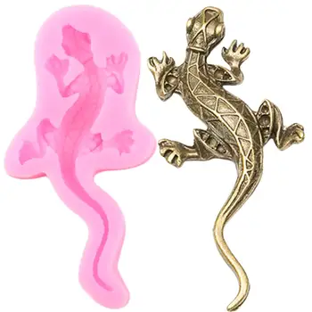 3D Sisalik Gecko Silikoonist Vormid DIY Cupcake Torukübar Fondant Kook Dekoreerimiseks Vahendid Candy Vaik Savi, Vormid ja Šokolaad Gumpaste Hallituse