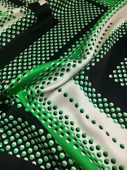 Sidusega Mooruspuu Siidist Kangast Venitada G täiesti Uus Roheline Polka Dot Geomeetriline Trükitud Kangast Kleit