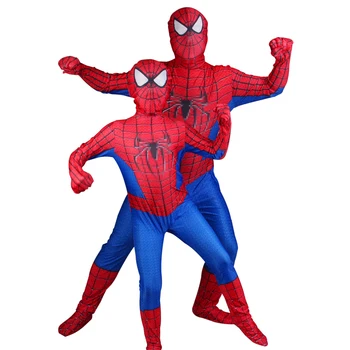 Halloween Kvaliteetne Punane Must Spandex 3D Spider Poiss Anime Kostüüm Kostüüm Täiskasvanute Ja Laste Sünnipäeva Riided Cosplay