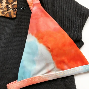 Simplee Seksikas pael värvi bikiinid Madal vöökoht supelrõivad naine Kolmnurk elegantne backless Kahes tükis ujumistrikood prindi trikoo Uus