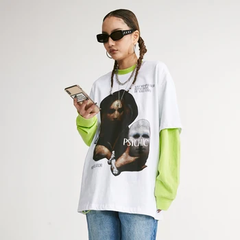Harajuku T-Särk Meestele, Streetwear Nõidus Master Prindi Hip-Hop Tshirts 2021 Suvel Puuvillane Lühike Varrukas Särgid Valge Tops Lahtine