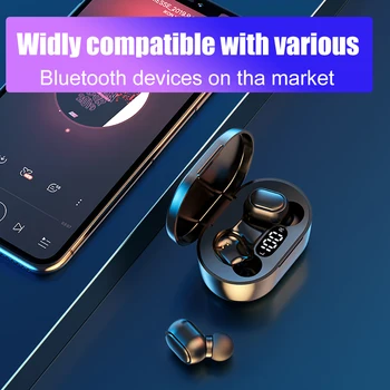 E7S 5.0 Bluetooth kõrvaklapid Wireless Touch Control Bass Kõrvaklapid Stereo Veekindel Earbuds Mikrofoniga kõigile smart telefon
