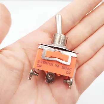 Kõrge kvaliteediga 1TK E-TEN1121 15A/250V 3-miniatuurne pin-lüliti lülitab käigu lüliti orange auto kõlarite PC vask kontaktori