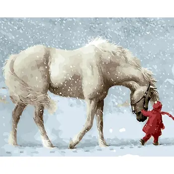 SDOYUNO 60x75cm Värvimine Poolt Numbrid Lõuend Hobune DIY Värvi Numbrid Täiskasvanud Loomi Frameless Digitaalse Maali Kingitus
