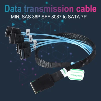Sise-Mini SAS SFF-8087 36-Pin Mees 4-SATA-7-Pin Emane Edasi Breakout Cable kõvaketas Splitter Kaabel Tarvikud