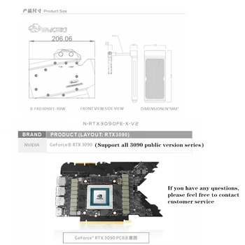 Bykski GPU AIO Jahutus Kit RGB NVIDIA Geforce RTX 3090 Asutajad Edition, VGA Liquild Külmik 5V ARGB SYNC, B-FRD3090FE-RBW