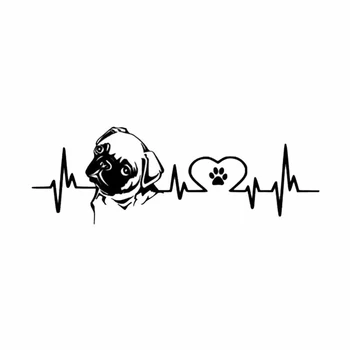 Armas Mops Koer Heartbeat Sõidukite Kere Akna Kleebis Kleebised Decor Auto Välisilme Aksessuaarid, Boutique Wholesale18cm*6cm