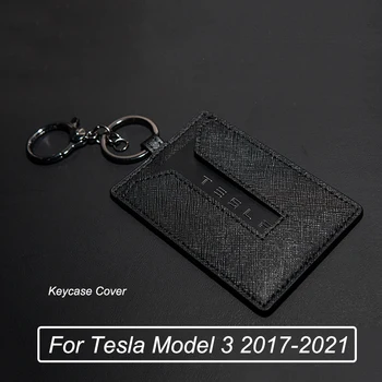 Model3 2021 Auto Nahast Võtme Kaardi Omanik Kaitsmega Katta Võti Tesla Model 3 Tarvikud Must Võti Fob Juhul Kotti Kolm